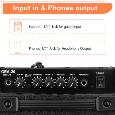 For Beginners or Pros who want to Practice at Home! Glarry GA-20 / 20 Watt Practice Amplifier for Electric Guitar image 2