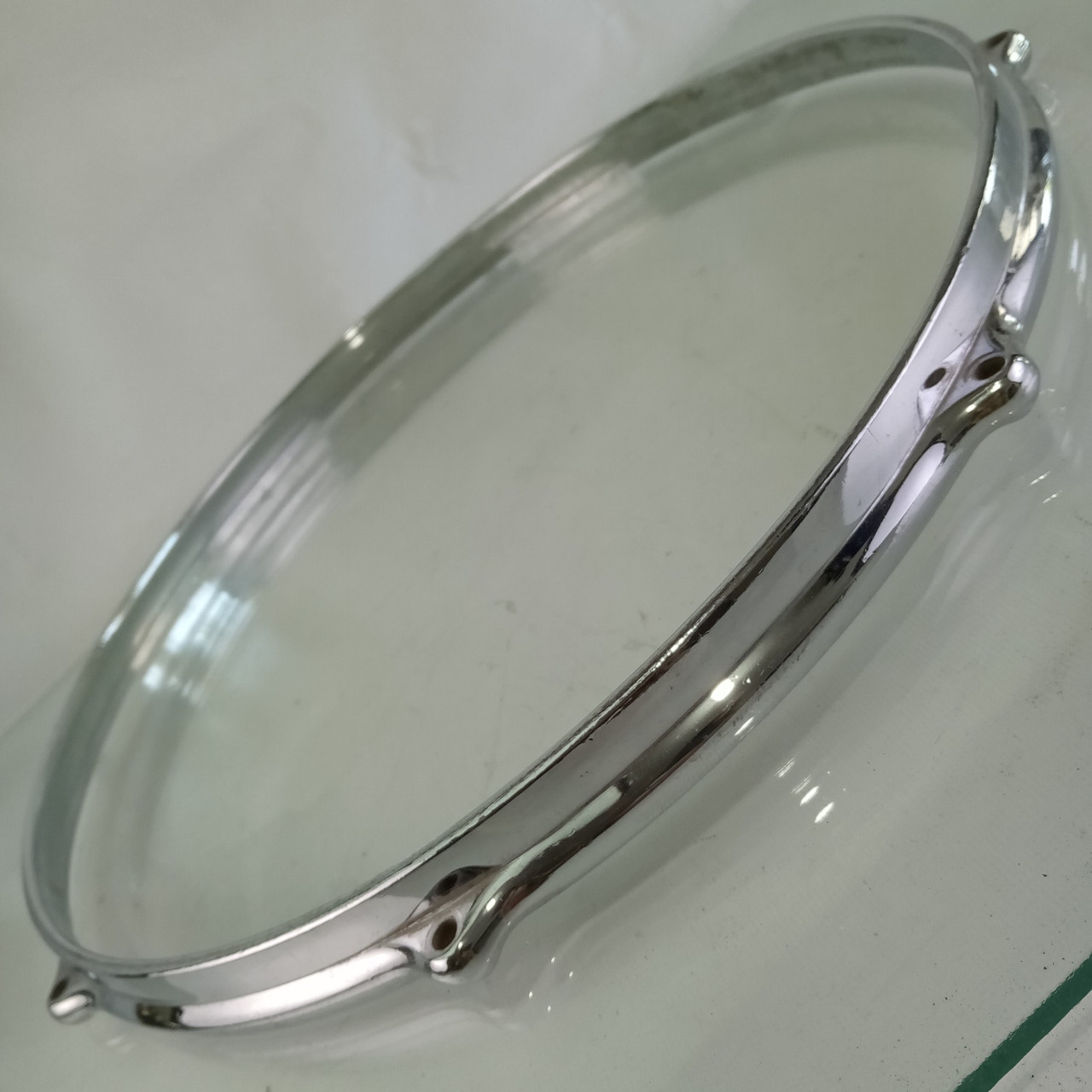 Premier 14" Die-Cast Snare Drum/Floor Tom 60-70s Batter Rim/Hoop Chrome 8-Lug UK — main photograph