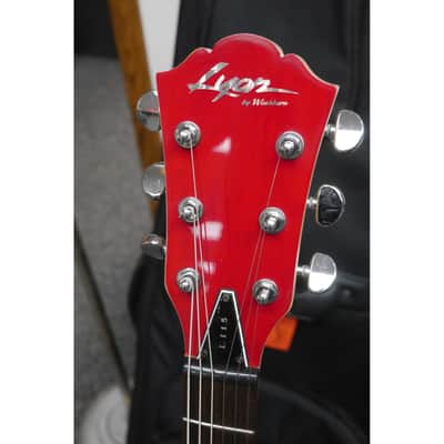 Lyon by Washburn L-115 Red Electric Guitar with Gig Bag. 1990s image 4