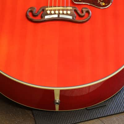 2015 Gibson SJ-200 Acoustic Guitar Trans Cherry Red + OHSC Owned By Lzzy Hale & Joe HottingerHalestorm image 6