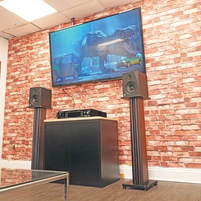 Rockville ELITE-5B 5.25" Bookshelf Speakers w/Bluetooth+36" Dark Wood Stands image 10