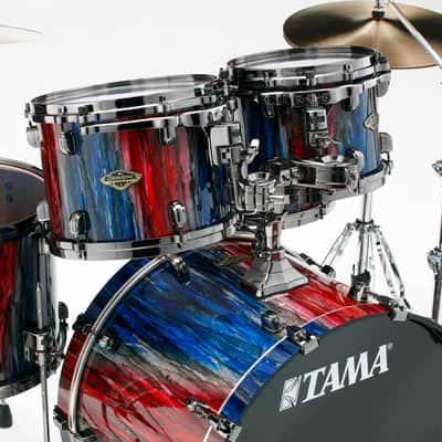 ~LIMITED EDITION~ TAMA Starclassic Walnut/Birch 5-Piece 10/12/14/16/22 Drum Kit Set in Crimson Sapphire Cascade Lacquer with Black Nickel Hardware *IN STOCK* image 2
