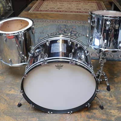 Ludwig  3pc Shell Pack 1985 Chrome Over Maple Drum Set image 1