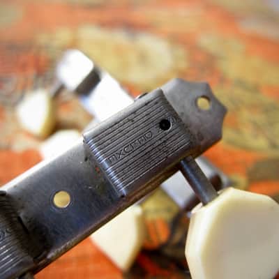 Vintage Valco Guitar Supro National Tuning Machines 3 on a side 1956-1964 - Chrome with Tulip Buttons image 6