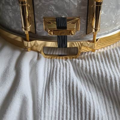 Remo Louie Bellson Signature Snare 1999 White Marine Pearl image 4