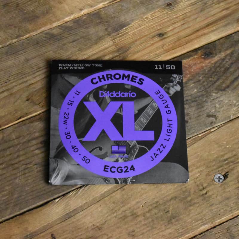 D'Addario ECG24 Chromes Flatwound Electric Guitar Strings 11-50 image 1