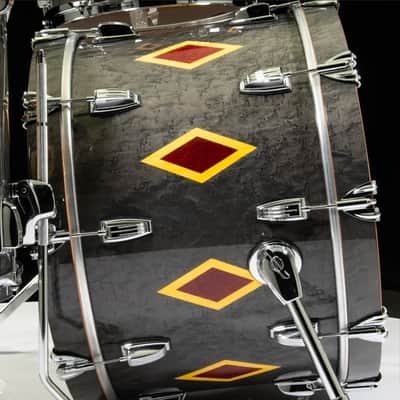 Ludwig  USA 110th Anniversary Legacy Mahogany 2019 - Charcoal Birdseye Maple Diamond Flash Inlay image 7