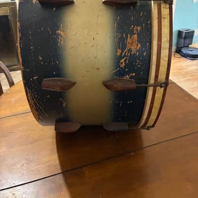 Rolling bomber Slingerland Radio King Kick 1940’s - Dark blue and silver image 9