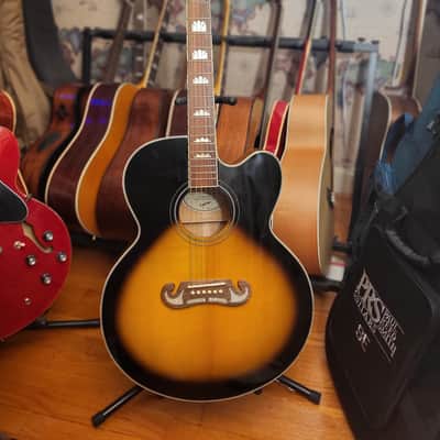 Epiphone J200 Studio Cutaway Acoustic Electric Guitar Sunburst image 1