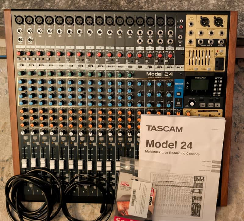 TASCAM Model 24 Multitrack Recorder / Mixer / USB Interface 2018 - Present Black with Wood Cheeks image 1