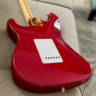 Tokai AST-118SH-GH SR/R Goldstar Sound HSS Limited Edition in Seethru Red with Gold Hardware S/N 200555 weight 3.4 KG image 2