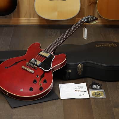 2011 Gibson ES-335 Dot Semi-Hollow Electric Guitar Satin Red + OHSC image 1