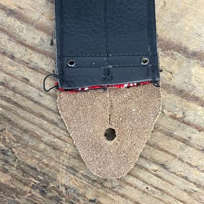 Vintage 1970s Gretsch Jacquard Guitar Strap – Red Diamond Weave image 8
