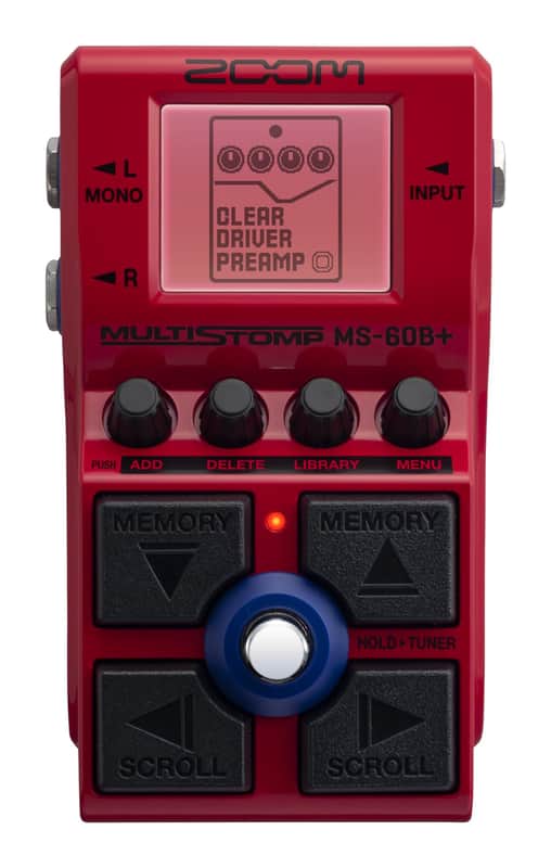 Zoom MS-60B+ MultiStomp Bass Effects Pedal with 95+ Effects Featuring Amp Models, Preamps, Chorus, Delays, Reverbs, Filters, Stereo Effects, Effect Chaining, Single Stompbox, Tuner, & Battery Powered image 1