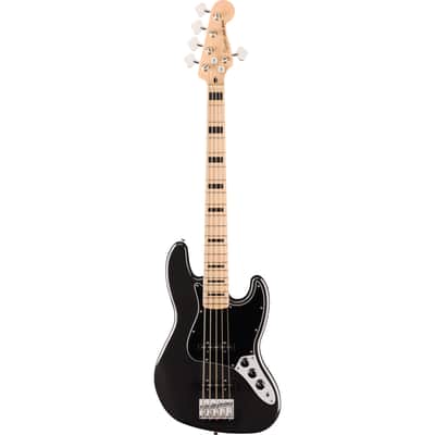 Squier Affinity Series Active Jazz Bass V - Maple Fingerboard, Black Metallic image 4