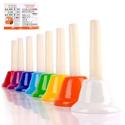 Handbells, Hand Bells Set 8 Note Musical Bells With Colorful Songbook For Toddlers Children Kids Adults School Church Classroom Wedding, By image 1