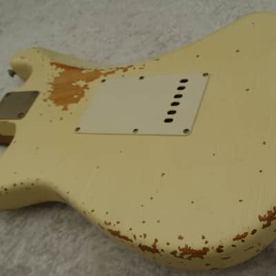 Bravewood Stratocaster S-Type 2020 Olympic White aged Relic image 5