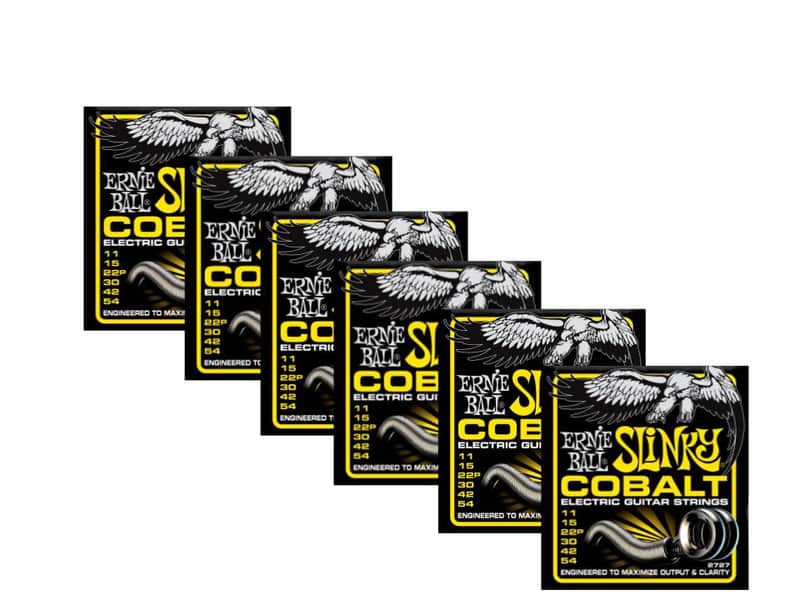 6 Pack Ernie Ball 2727 Cobalt Beefy Slinky Electric Guitar Strings (11-54) image 1