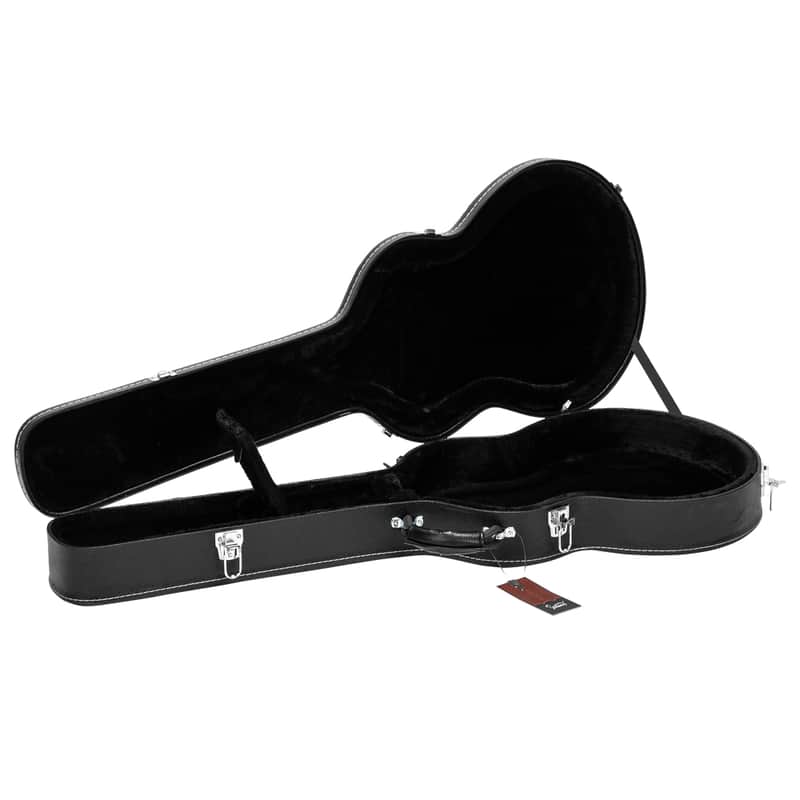 Glarry High-End Fine-Grain PU Leather Hard Case for 335 Style Semi-Hollow & Hollowbody Electric Guitar 2020s - Black image 1
