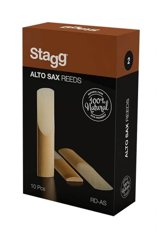 Stagg Box of 10 Alto Saxophone Reeds, 2 Hardness, 100% Natural #RD-AS2 image 1