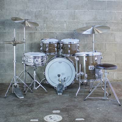 Rogers Londoner V Drum Kit – 1977 Big R Era – New Mahogany – Complete Memriloc Hardware image 5
