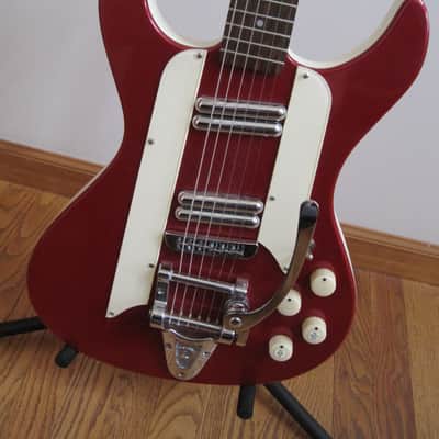 Danelectro Hodad Red Metallic Sparkle Bigsby-style trem + Custom Pickguards image 6