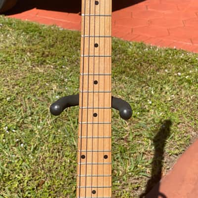 Epiphone/Davison shaved maple neck Upgrades/Concept GFS Humbucker blast @ 6 lbs. Melody Maker/LP Red image 16