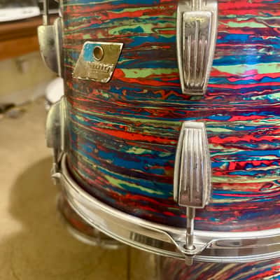 Ludwig Big Beat Drum Set 12/13/16/22 1970/71 - Psychedelic Red image 5