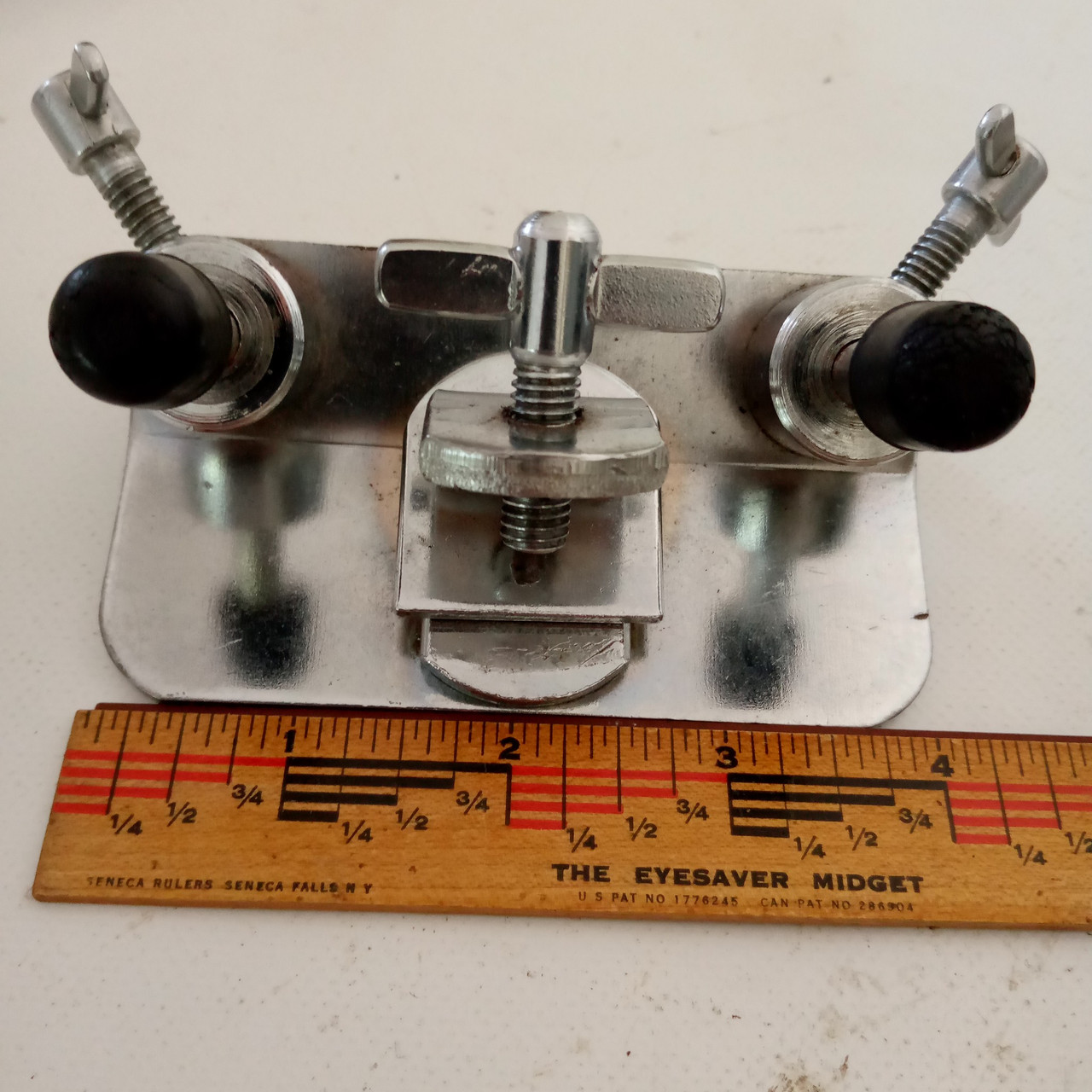 Slingerland Clamp-On Bass Drum Anchor Plate Chrome Double Spur Mounts Vintage60s — main photograph
