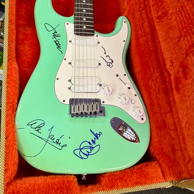 Fender Jeff Beck Stratocaster, 1999, Autographed by Brian Wilson, Jeff Beck, Al Jardine & David Marks with Case image 1