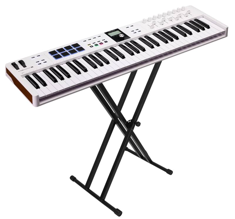 ARTURIA Keylab Essential 61-Key mk3 White Keyboard Controller+On-Stage Stand image 1