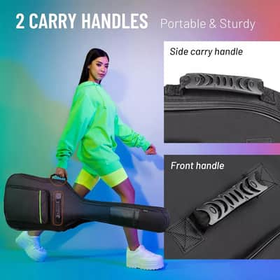 Electric Bass Guitar Gig Bag | Lightweight Padded Backpack with 0.3-inch Padding & Multiple Pockets | Fits 43" to 46" Bass Guitars image 5