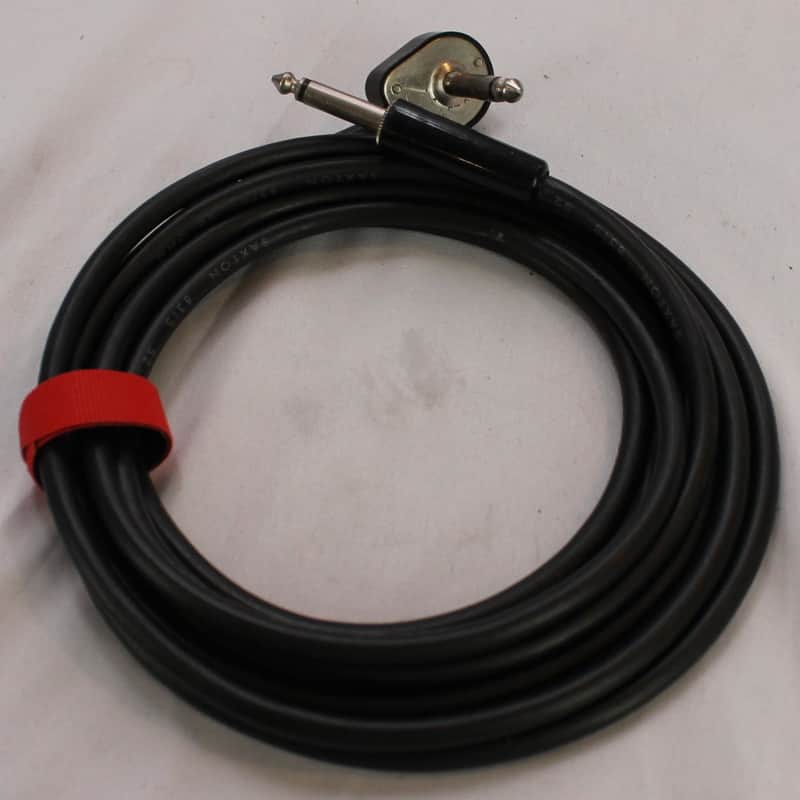 Vintage Saxton Japanese Instrument Cable ~10Ft Mono 1/4" Male to Curved Mono 1/4" Male image 1