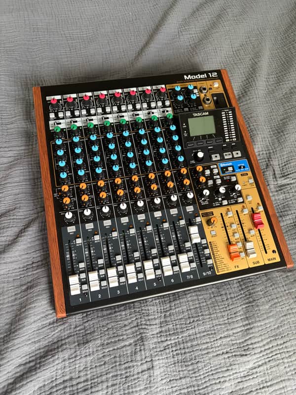 TASCAM Model 12 Multitrack Recorder / Mixer / USB Interface 2020 - Present - Black with Wood Cheeks image 1