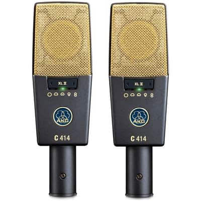 AKG C 414 XL II ST Large-Diaphragm 9-Pattern Condenser Microphones, Stereo Matched Pair image 1