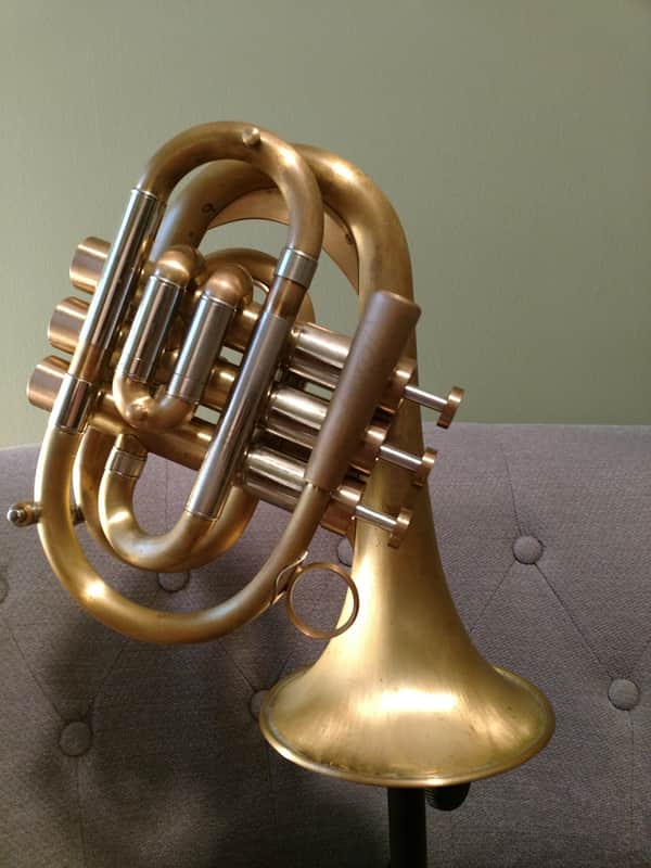 Brasspire P7 Upturned Bell Brushed Pocket Trumpet image 1