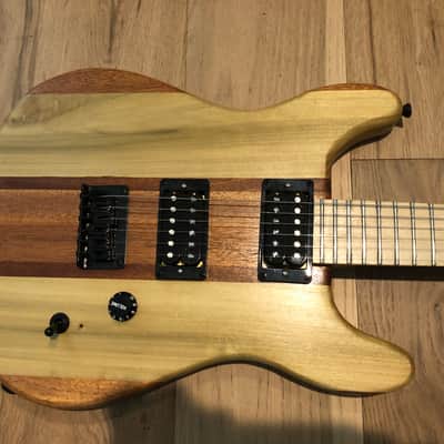Custom built double cutaway multi-species electric guitar image 2