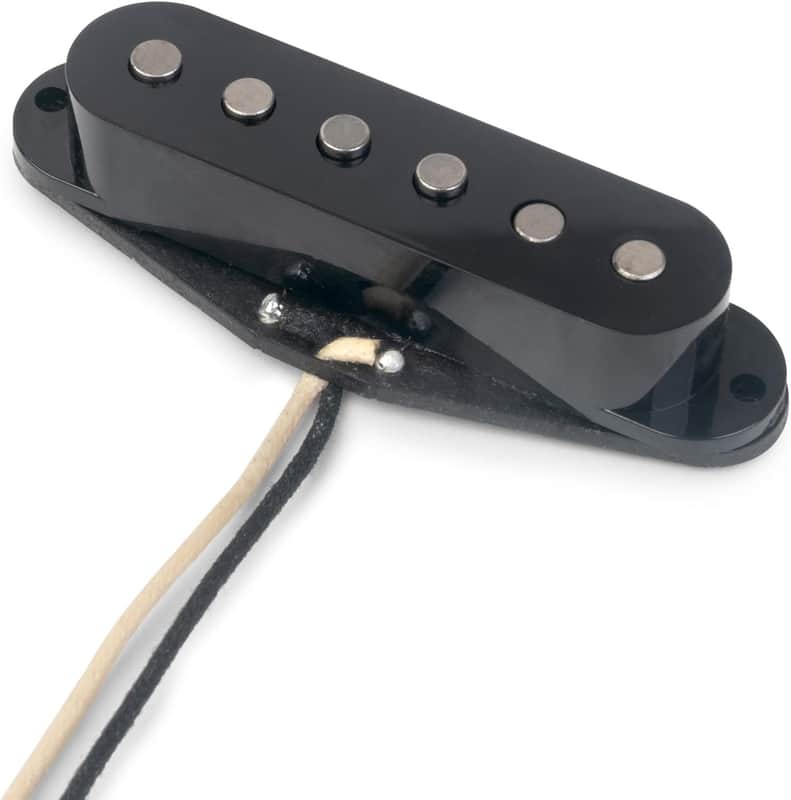 StewMac Alnico 5 Single-coil Pickup, Middle position, Black Exposed Coils image 1