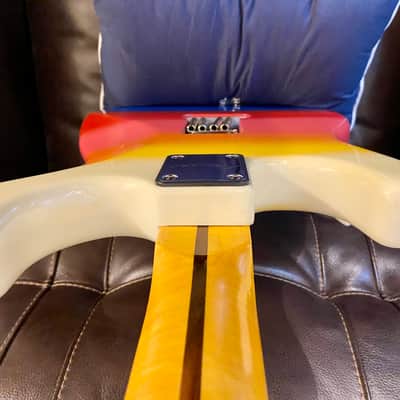 Son Set Beach (Fender) StratoCaster 2013 - Custom Multicolor - Sunset Rainbow on White image 9