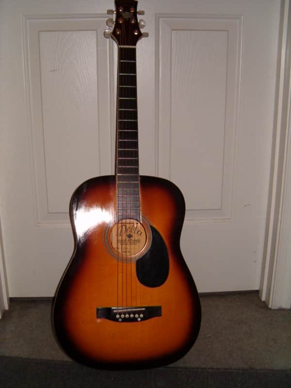 Delta Musical Instruments D901/SB Parlor Sized Acoustic Guitar 2003 Sunburst top Mahogany Stained Ba image 1
