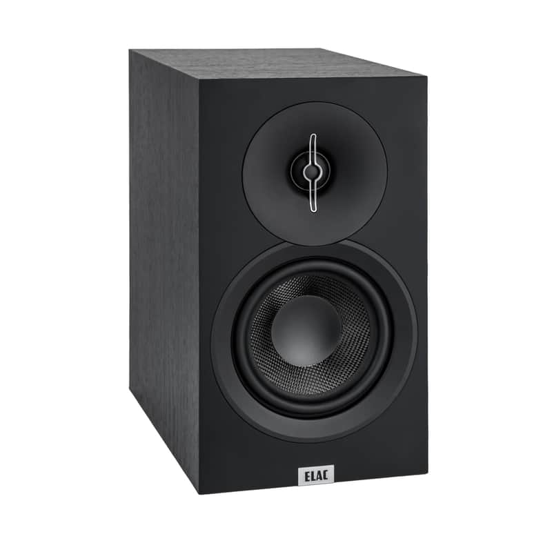 ELAC Debut 3.0 DB53-BK Bookshelf Speakers, Black Ash (Pair) - 1” Aluminum Dome Tweeter & 5.25” Aramid Fiber Woofer - 2-Way Bass Reflex - 48Hz to 38KHz Response image 1
