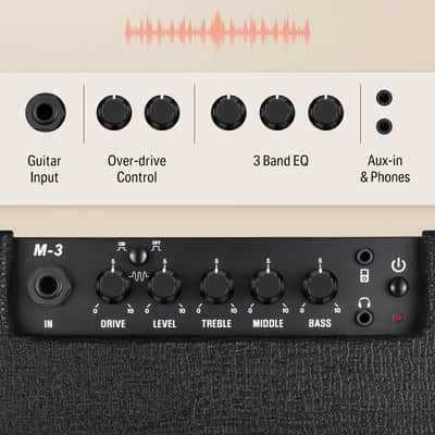 🔊Donner M-3 Guitar Amplifier 5W Electric Desktop Guitar-amp Practice Retro Tone image 4