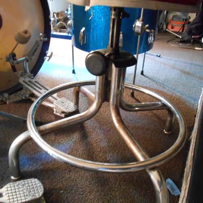 Ludwig, Blaemere Fiberglass, Custom 1969 Blue Sparkle, Beige image 22