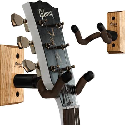 String Swing Guitar Hanger for Electric Acoustic & Bass Guitars Oak Hardwood image 1
