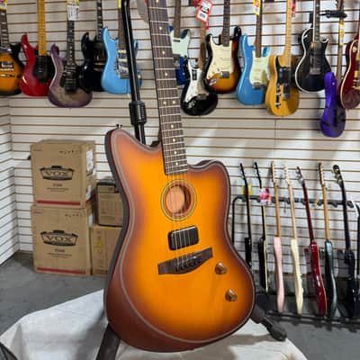 Fender Acoustasonic Standard Jazzmaster - Honey Burst & PLEK*D #866 image 4