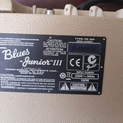 Fender Blues Junior III 12"speaker Special Edition 2010 to 2020 - Burgandy / Cream image 3
