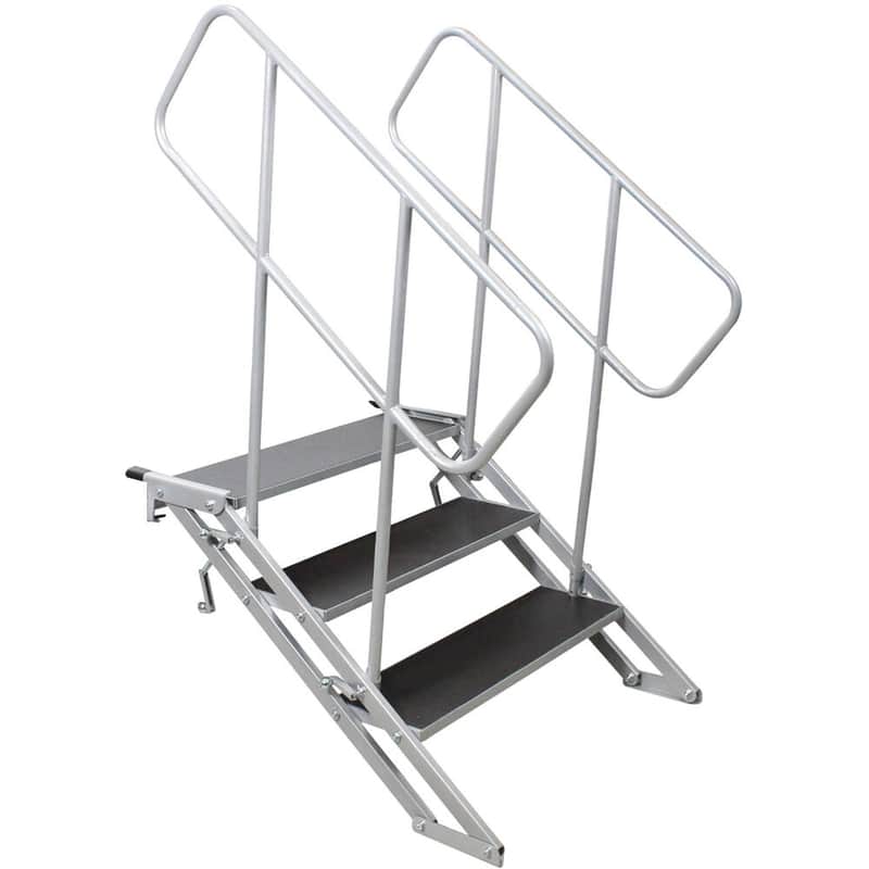 ProX StageQ 3-Step Foldable Stairs with Handrail (18 to 28") image 1