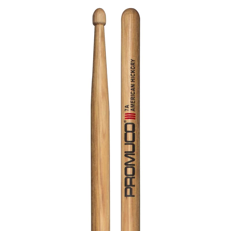 Promuco 7A Hickory Wood Tip Drumsticks image 1