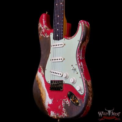 Fender Custom Shop Wild West Guitars 25th Anniversary 1960 Stratocaster Hardtail Madagascar Rosewood Fretboard Heavy Relic Fiesta Red 7.15 LBS image 2