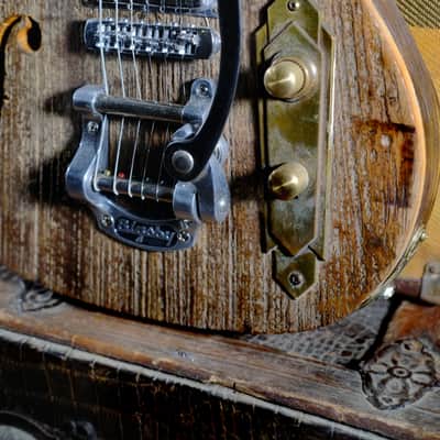 Postal  Crossroads 1910 Limited Edition  #1 Barnwood Upgrade Bigsby F Hole image 13